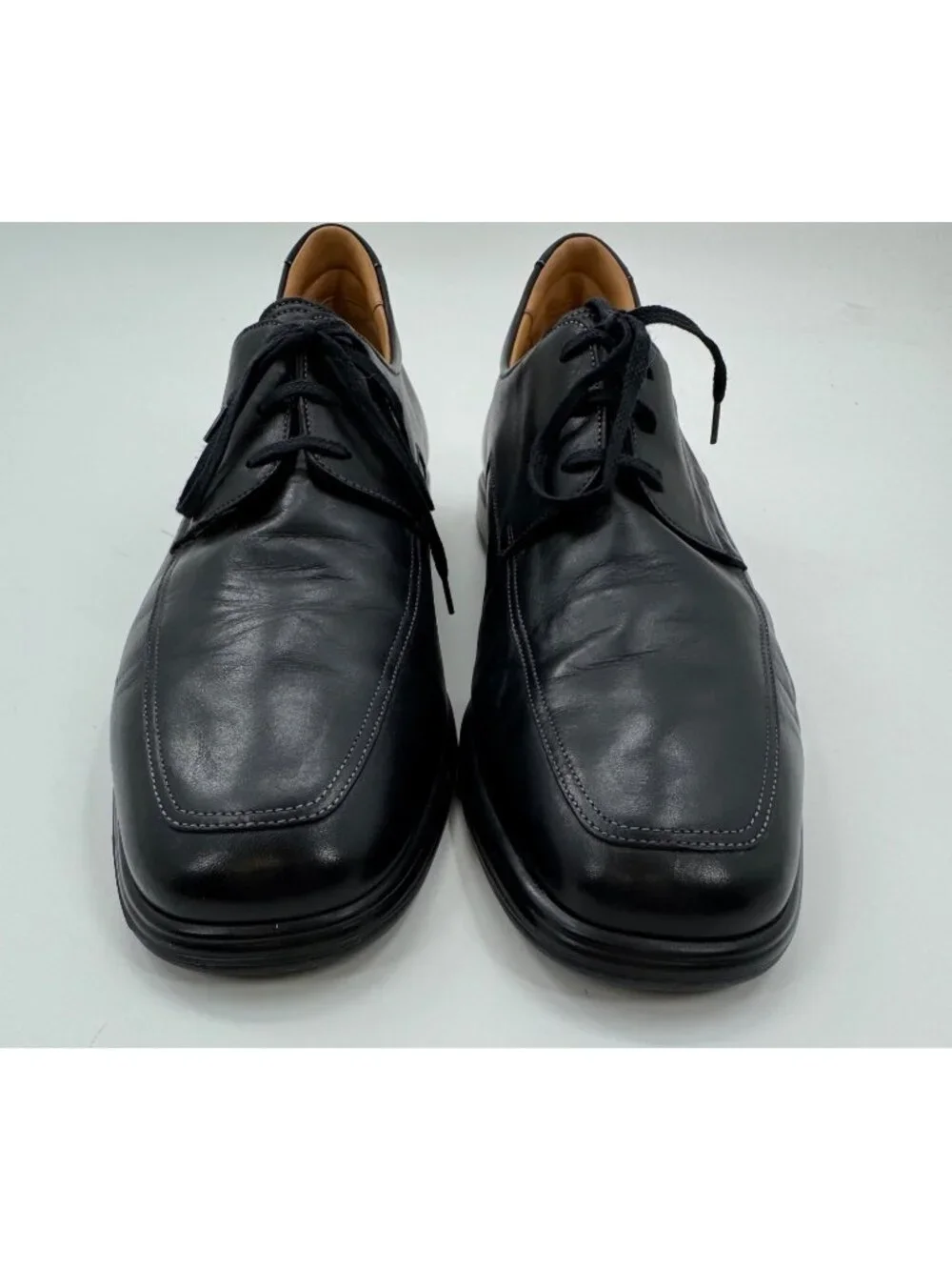 Nuvola By Santoni Mens Black Leather Lace-Up Dress Shoes Size 11 D